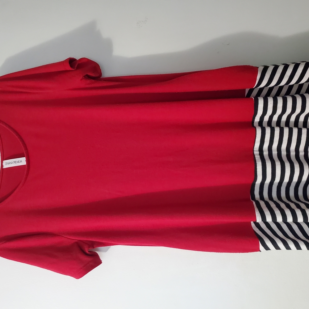 Red and Black Striped Dress